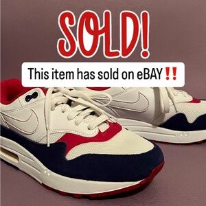 SEMI-NEW NIKE AIR MAX 1 White🤍RED♥️BLUE💙